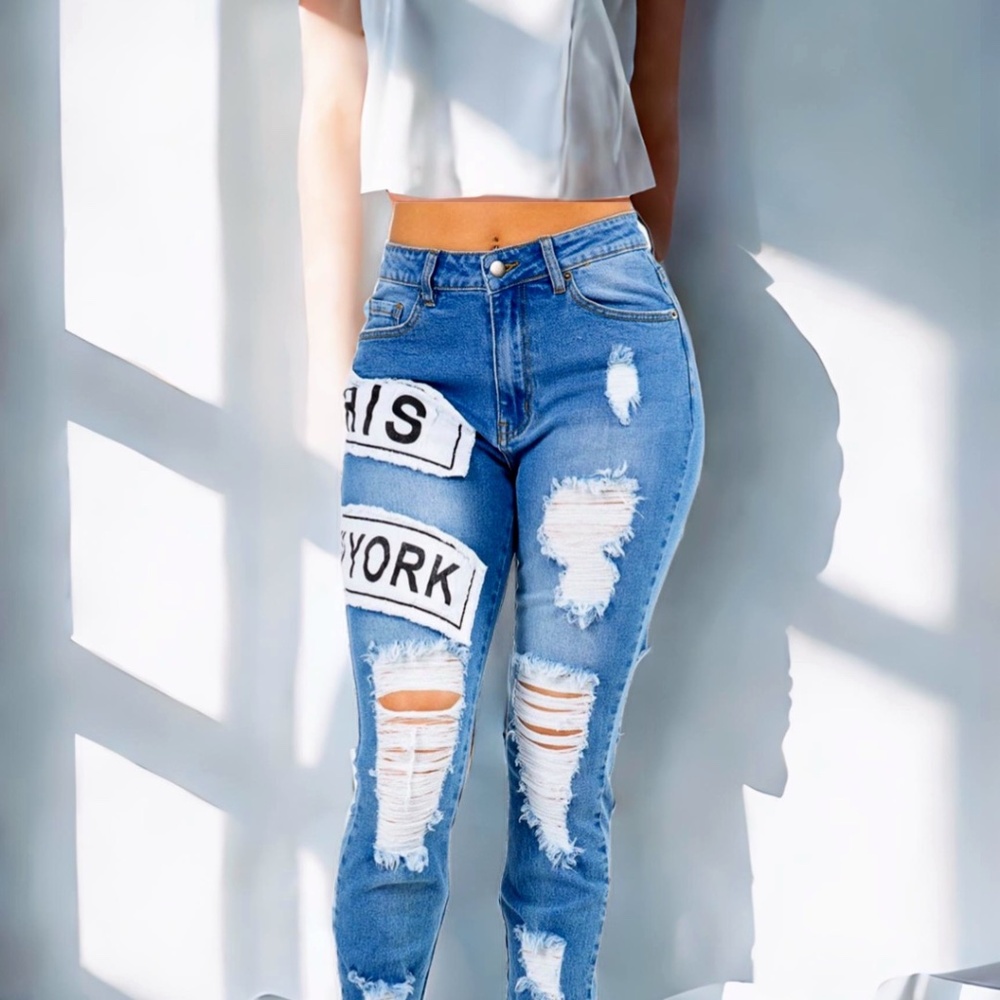 PLUS SIZE FASHION TOUR PATCH JEANS